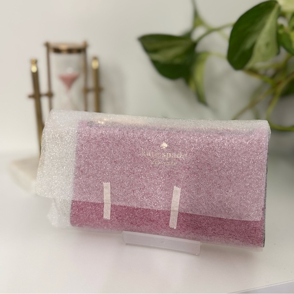 🌷NWT ♠️ kate spade ♠️ Juliette Slim Bifold Wallet - Pebbled - Nouveau Rose Pink - Picture 7 of 8